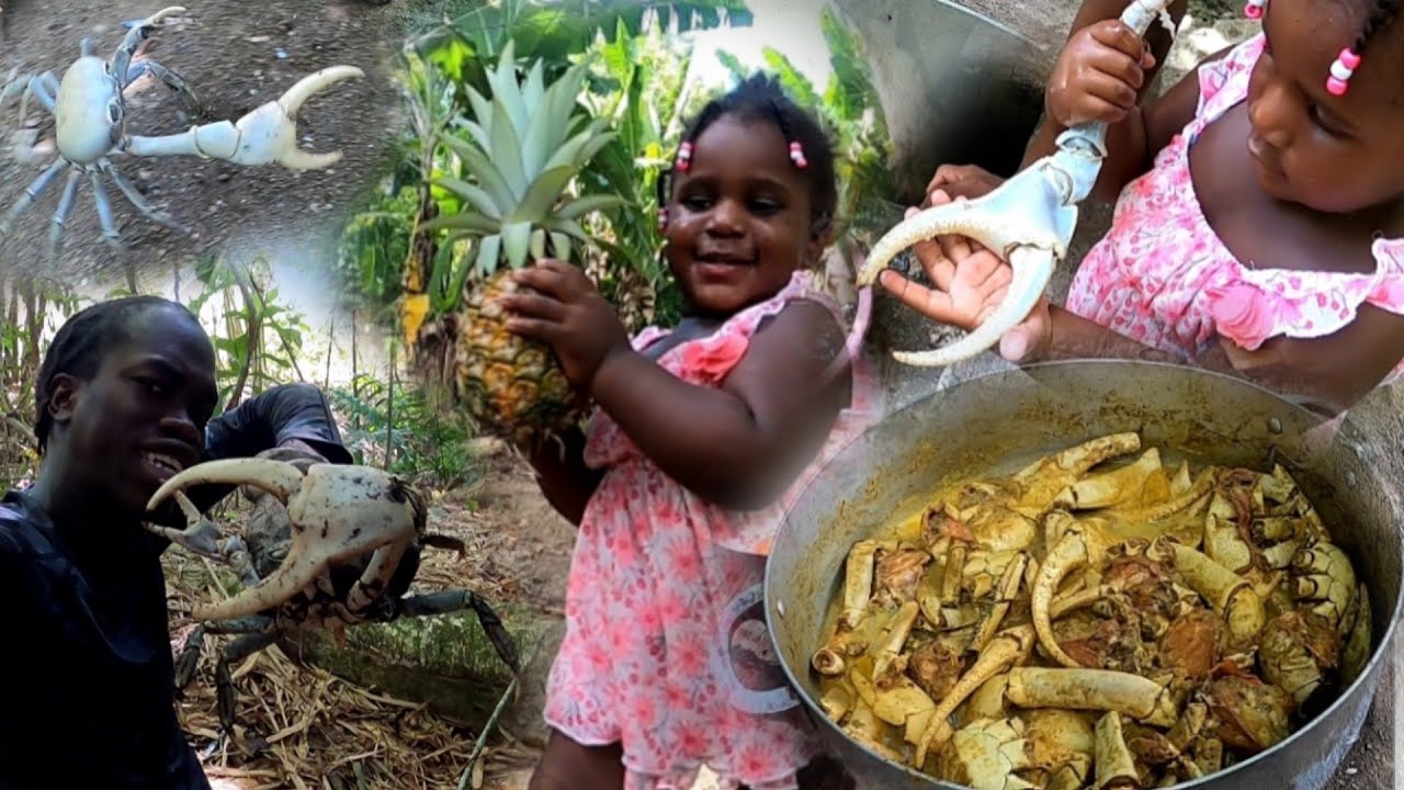 Crab Catch Clean Ñ Cook | Curry Pineapple Crab with Friends and Family | Day and Night Hunting🇯🇲