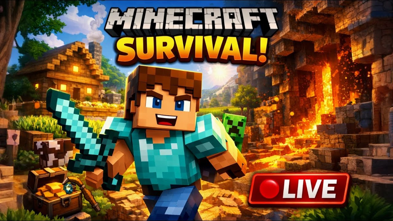 Minecraft Survival LIVE 🔴 From Noob to Pro with RuZz!