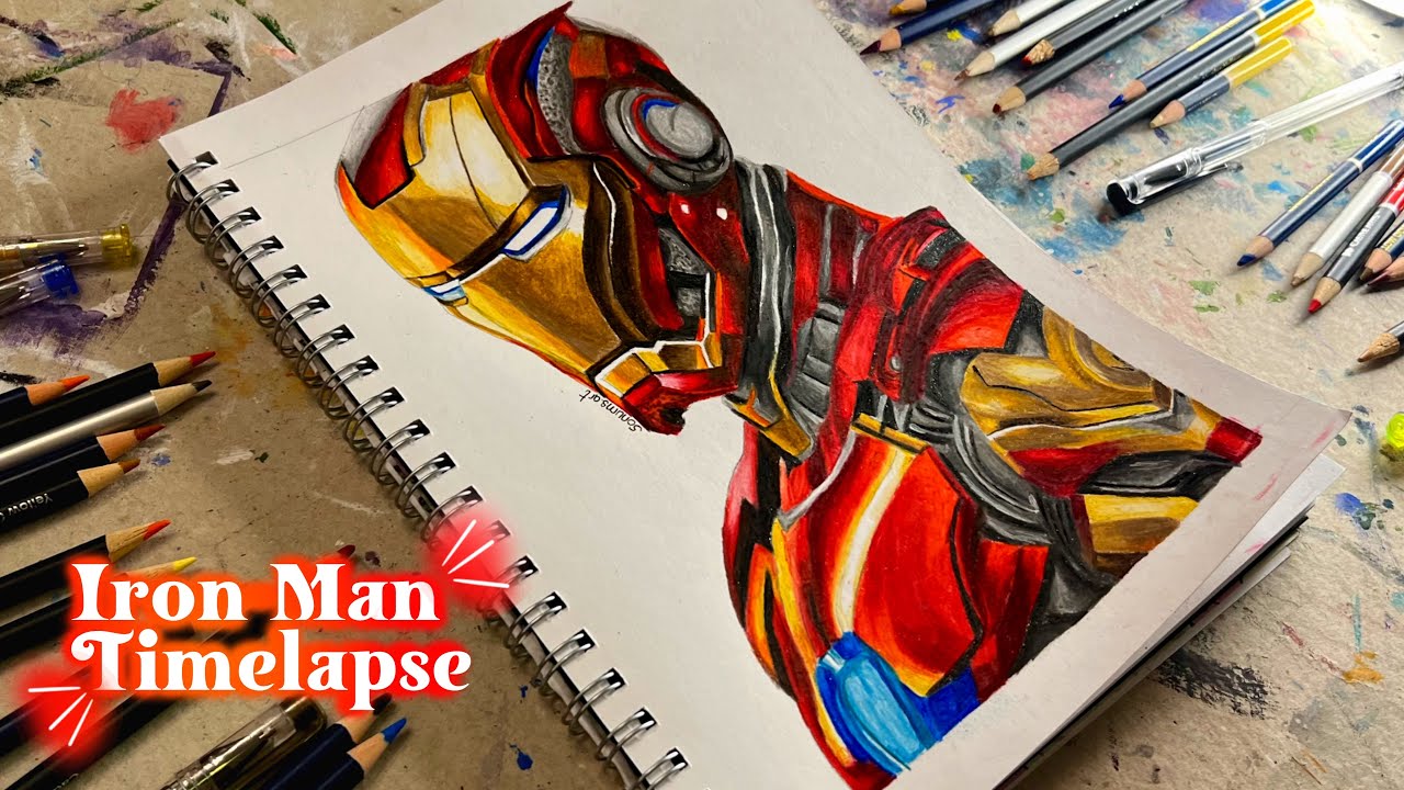 Watch Iron Man Come to Life in Minutes! | Hyper-Realistic Drawing Timelapse