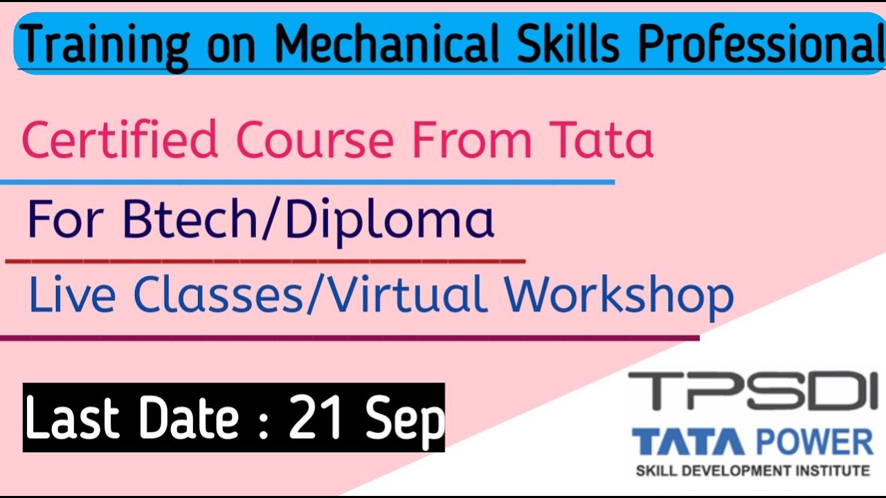 TATA POWER 2020 | TPSDI Job Oriented Training | Btech/Diploma | Get Skills From Best Institute