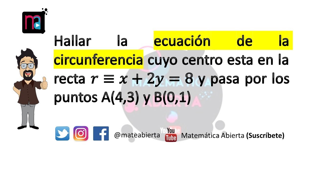 Ecuación de una CIRCUNFERENCIA con CENTRO en una RECTA / (Nivel: Medio)
