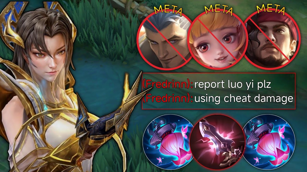 HARD MATCH! GLOBAL LUO YI SOLO RANK VS META HEROES | LUO YI BEST BUILD& EMBLEM 2025 | MLBB