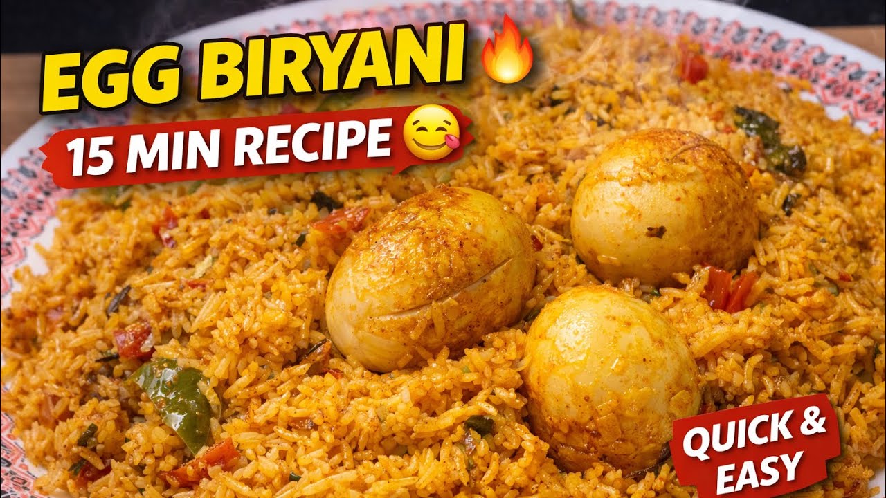  |  Quick Egg Biryani Recipe | Restaurant style egg biryani | Simple Motte Biryani 