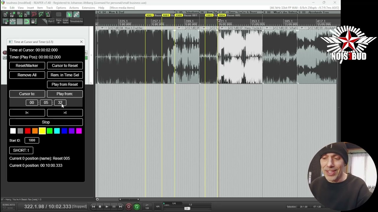 Reaper Script: Time at Cursor v3.5 Update
