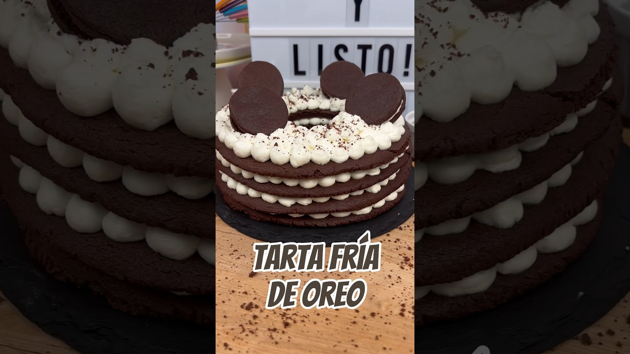 Tarta fr&iacute;a de Oreos caseras #gentedefood #youtubeshorts