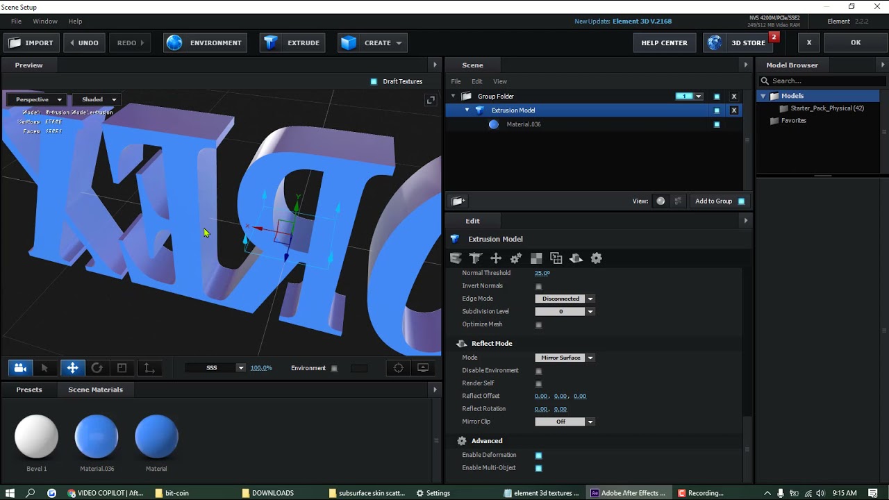 element 3d AE adjusting texture maps
