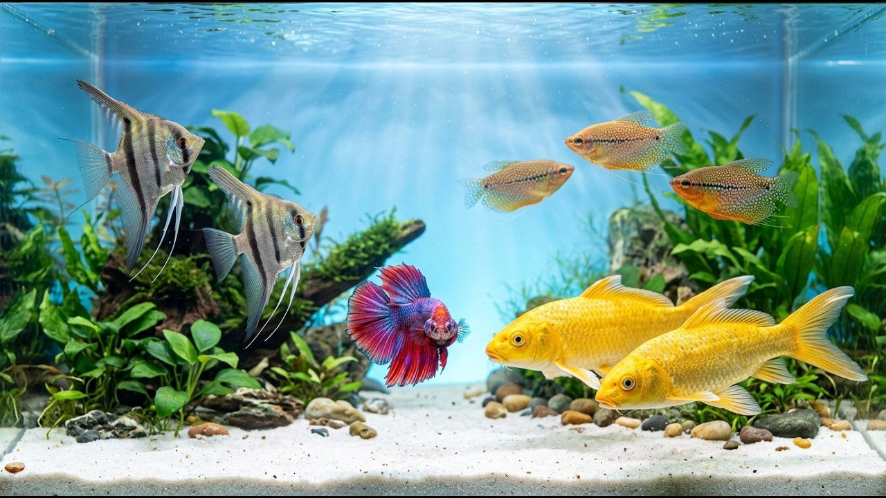 Relaxing Aquarium ASMR 4K 🐠🎶 | Peaceful Music for Sleep, Study & Focus