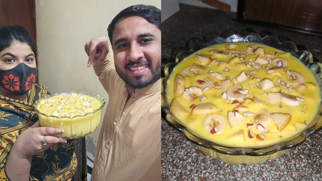 My husband Simple Homemade Fruit Custard Recipe 😋😋😋 @moonazahid7427  #youtubeshorts #mygifts 