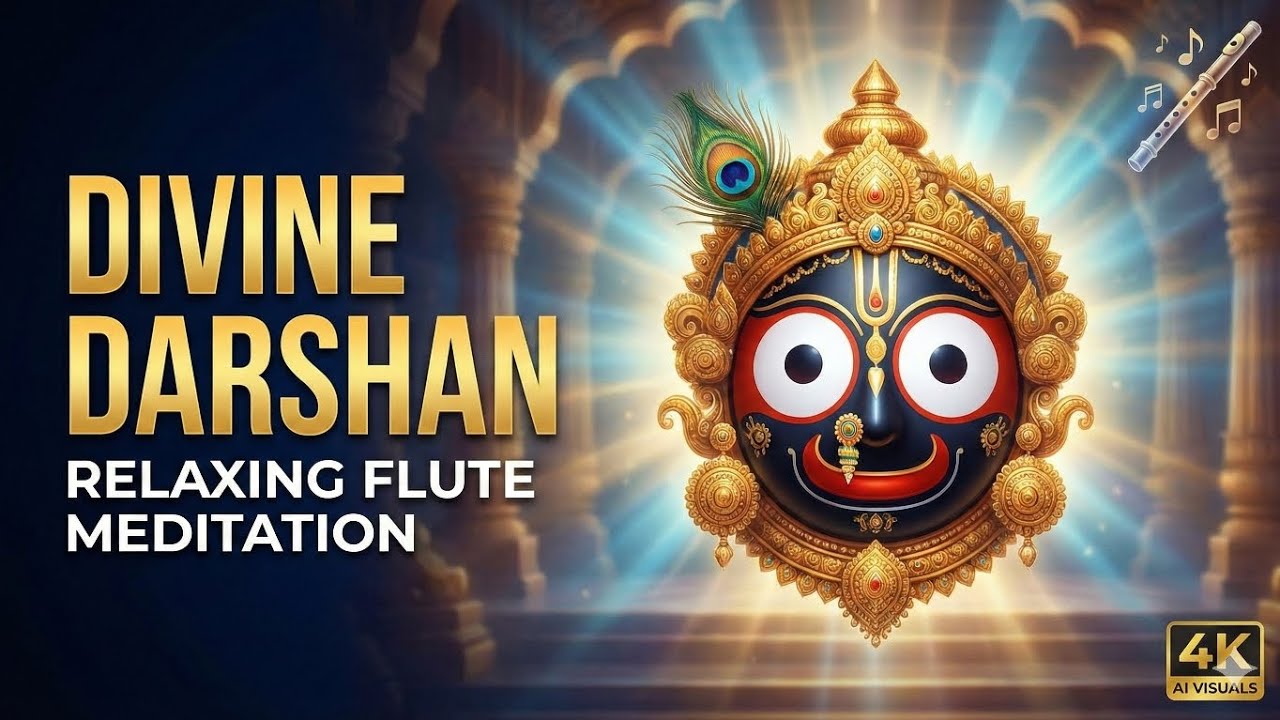 Divine Lord Jagannath Flute Meditation | 4K AI Darshan | Relaxing Music