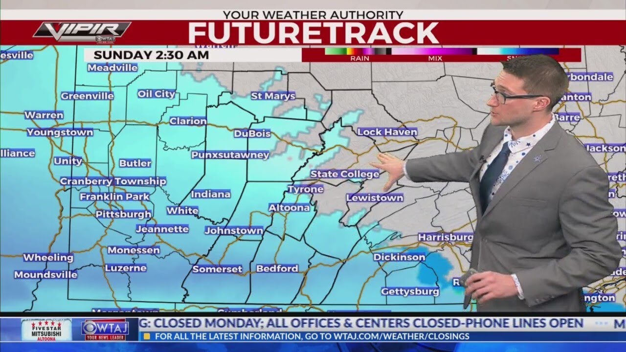 Saturday Jan 24th Evening Weather