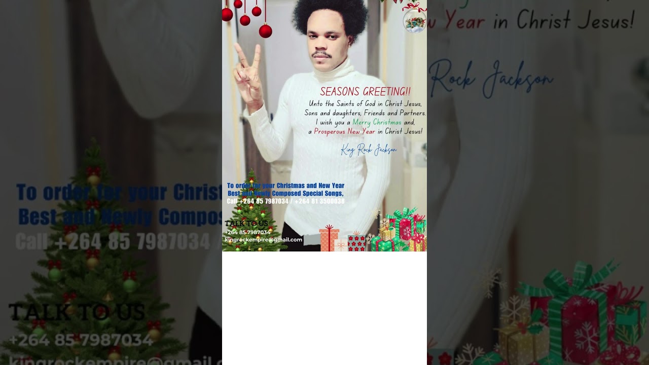 SEASONS GREETINGS. TITLE: MEGULU MWA ZI OMUYENGELI. BY: KING ROCK JACKSON.