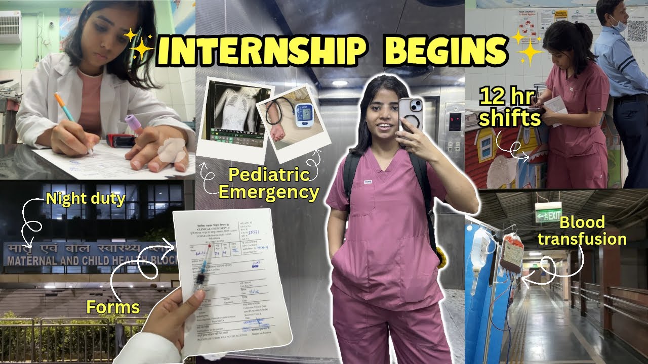 MBBS INTERNSHIP🩺 begins✨, PAEDS EMERGENCY🚨,12 hour shifts, night duties🌙 and more.. #mbbs #vlog 