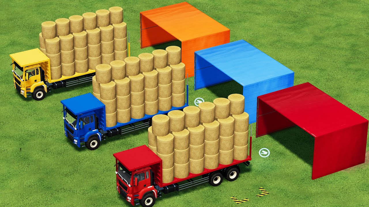 LAND OF COLORS !  LOAD & TRANSPORT STRAW BALES WITH MAN TRUCKS TO COLORED STORAGE ! FS22