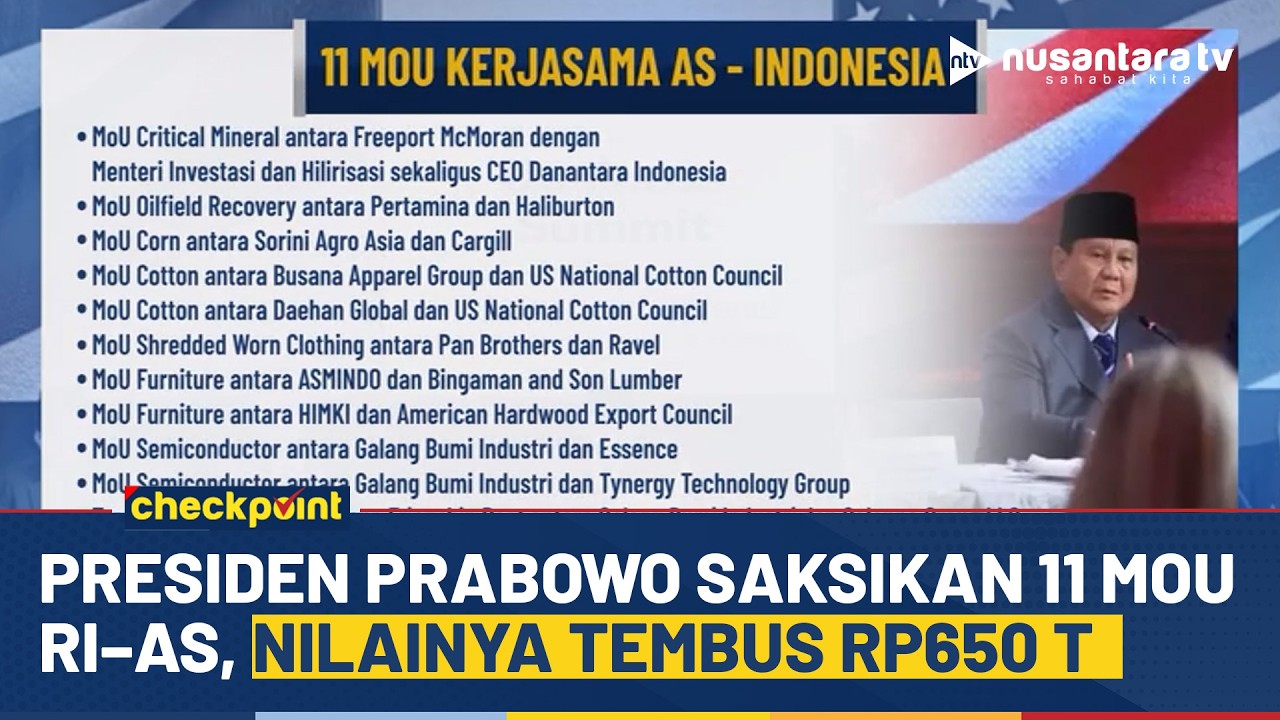 Presiden Prabowo Saksikan 11 MoU RI–AS di Washington DC, Nilai Kerja Sama Tembus Rp650 Triliun | NTV