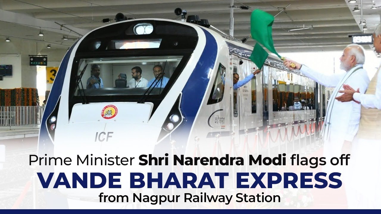 PM Shri Narendra Modi flags off Vande Bharat Express from Nagpur Railway Station |  BJP Live | PM