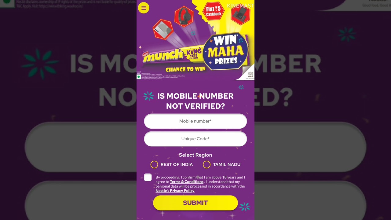 Munch contest Win smartphone and soundbar and many exciting prize