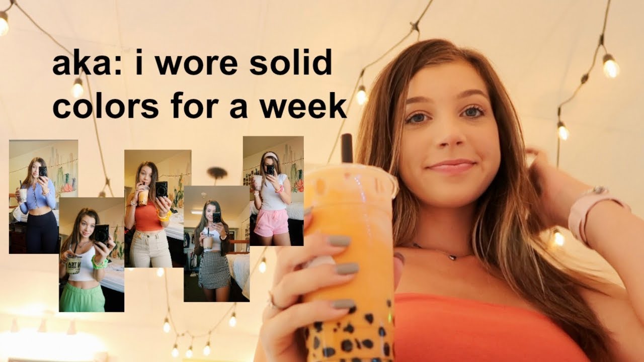 my boba drink chooses my school outfit (for a week)