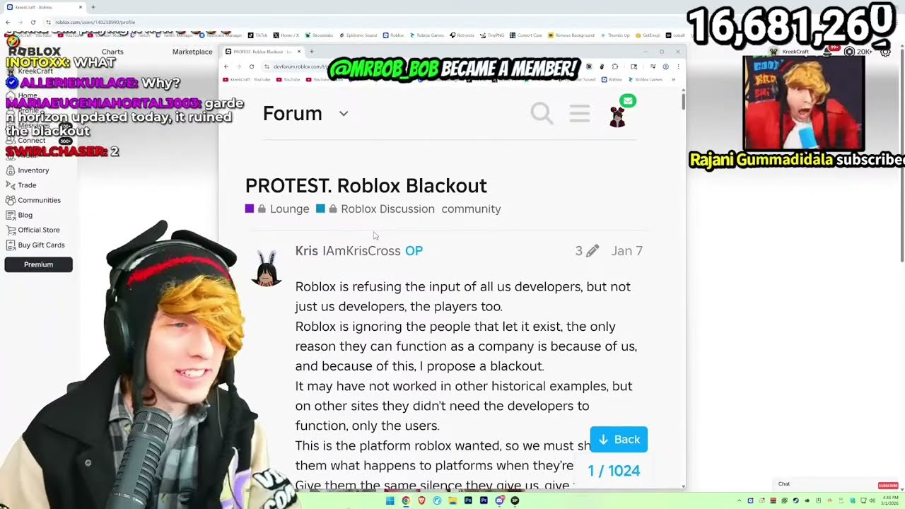 KreekCraft Explains Roblox Blackout