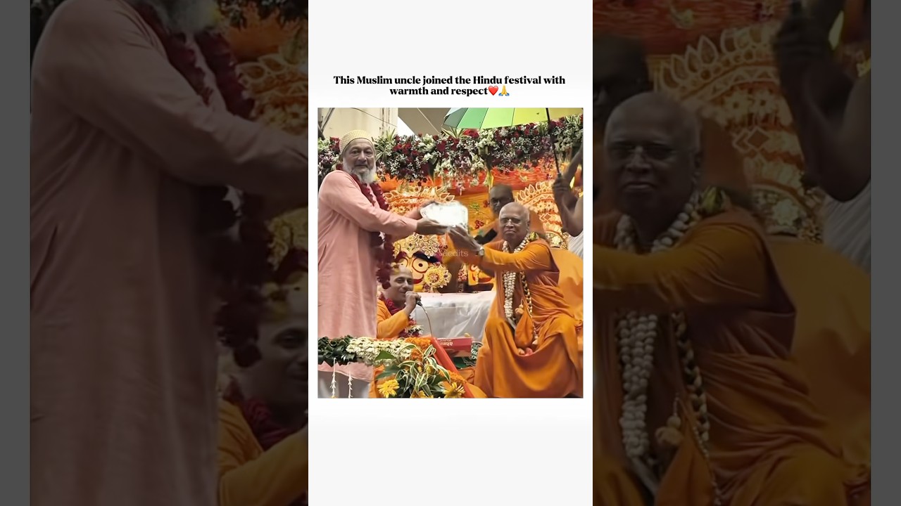 Muslim uncle joining Hindu celebrations with a smile❤️#shortsfeed #viralvideo #shortsvideo
