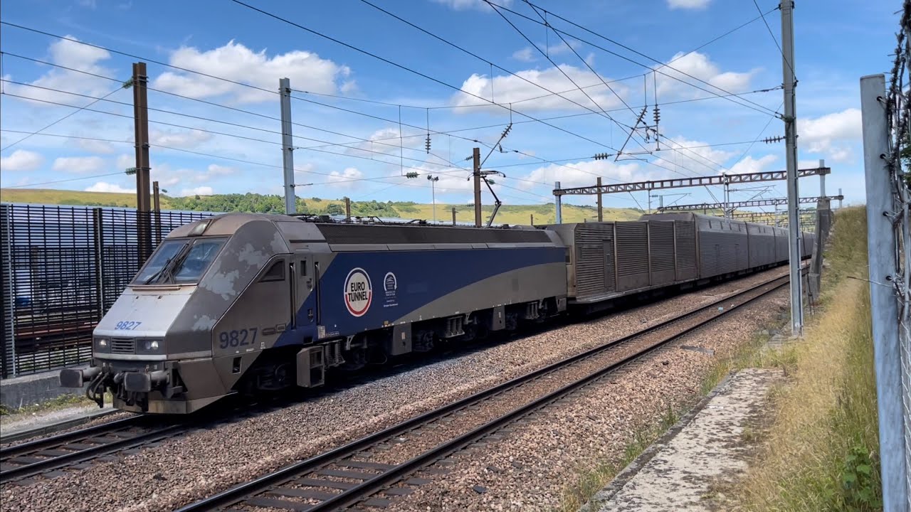 Eurotunnel / Channel Tunnel Trains at Folkestone (Kent) Saturday 09.07.2022