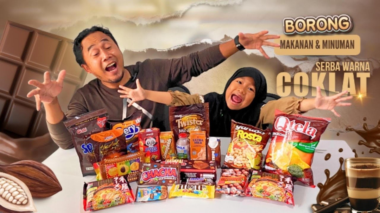 SEHARIAN BORONG DAN UNBOXING MAKANAN DAN MINUMAN SERBA WARNA COKLAT!!!