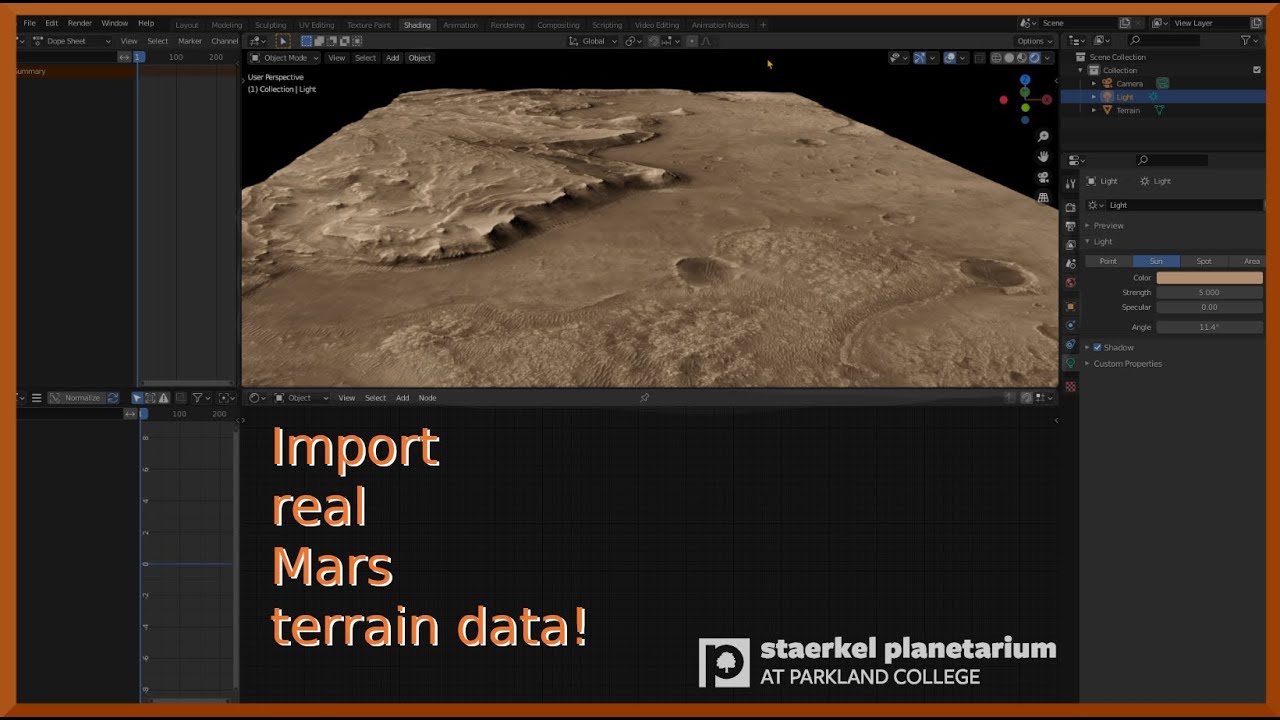 Mars Fun Activity - view martian terrain data in Blender