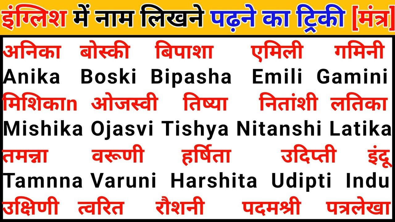 अंग्रेजी पढ़ना कैसे सीखें? English me Nam likhna kaise sikhe | How to write hindi To English Name |