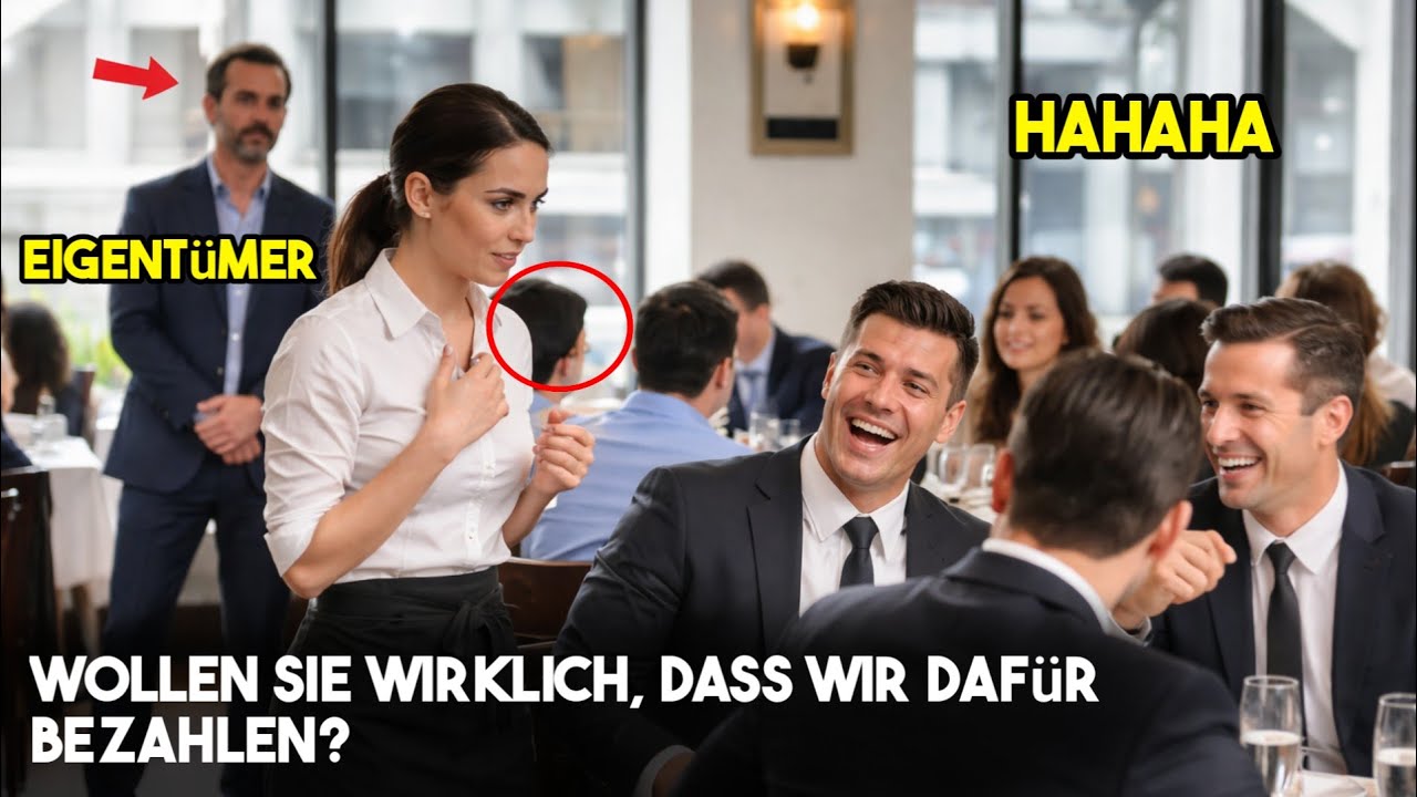 Reiche Männer weigern sich, die Kellnerin zu bezahlen, bis der Milliardärsbesitzer auftaucht