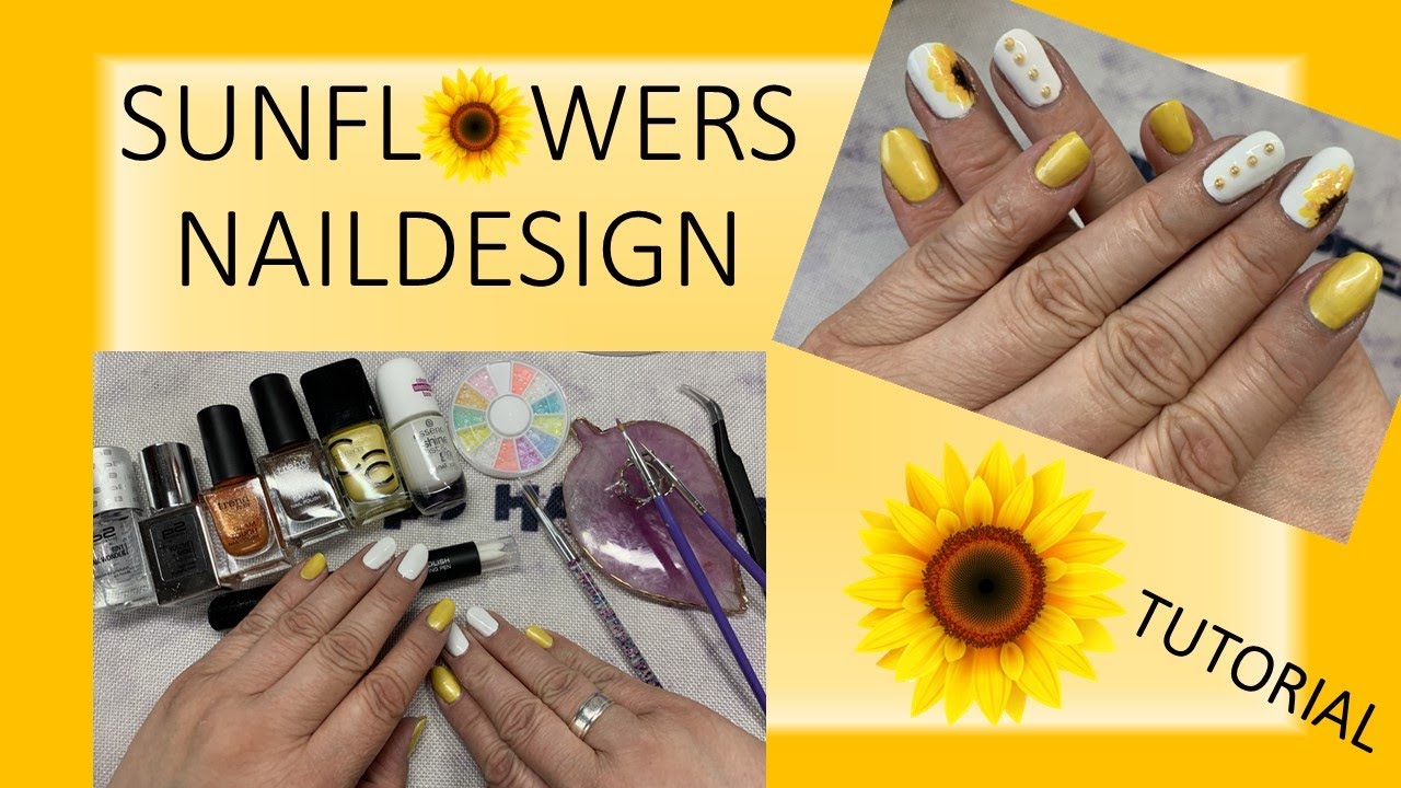 NAILART SUNFLOWERS |SUMMER NAILS🌻 #nailart #easynailart #nailarttutorial #nailsinspiration (Deutsch)