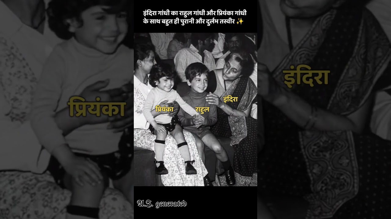 Indira Gandhi with Rahul Gandhi and Priyanka Gandhi