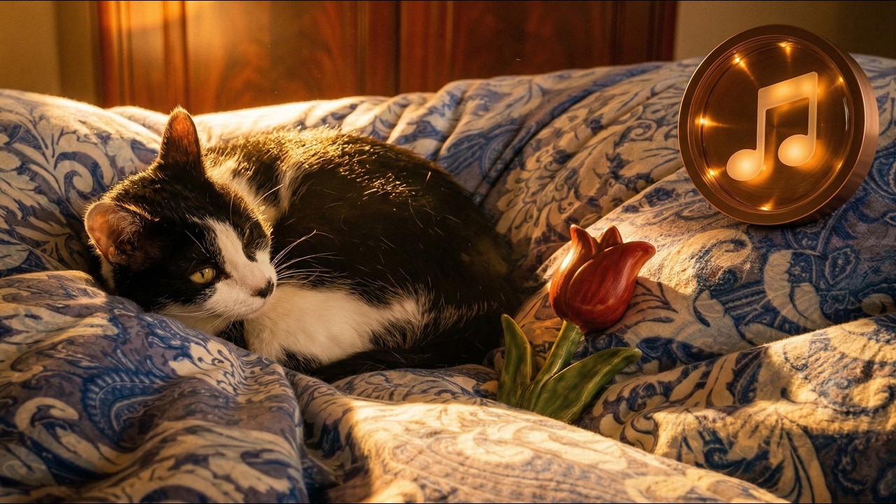 lofi cat sleeping 🐈️ spring sunset beats to focus/study/relax/sleep