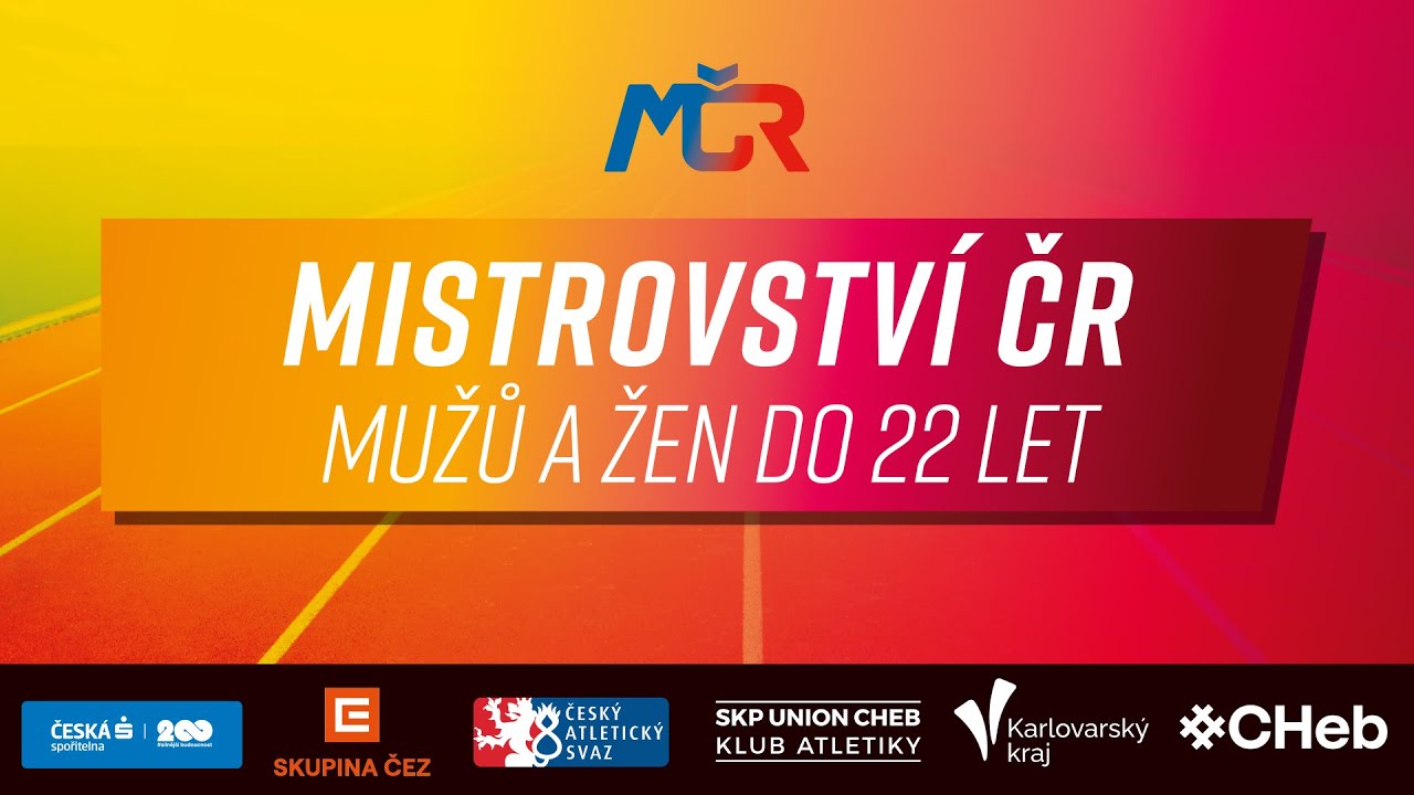 Sobota - Mistrovství ČR mužů a žen do 22 let na dráze - Cheb 2025