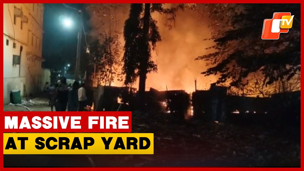 Massive Fire At Jeypore Scrap Yard; Locals, Firefighters Battle Blaze | Odisha