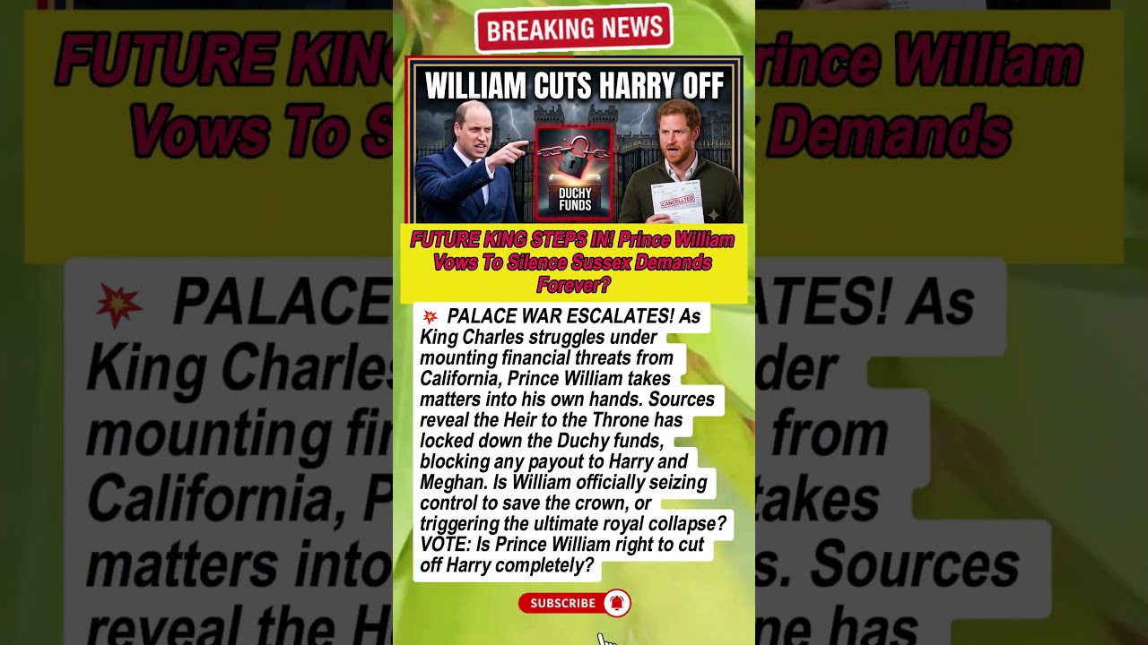 WILLIAM STEPS IN! 😱 Prince Blocks Millions From Harry & Meghan! 🏰🔒 #PrinceWilliam #PrinceHarry