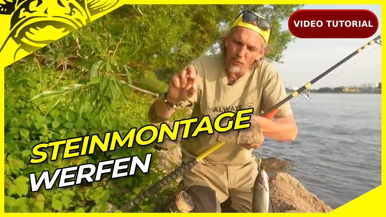 Schritt-f&uuml;r-Schritt Anleitung: Welsangeln vom Rhein-Ufer - Steinmontage Werfen🎣