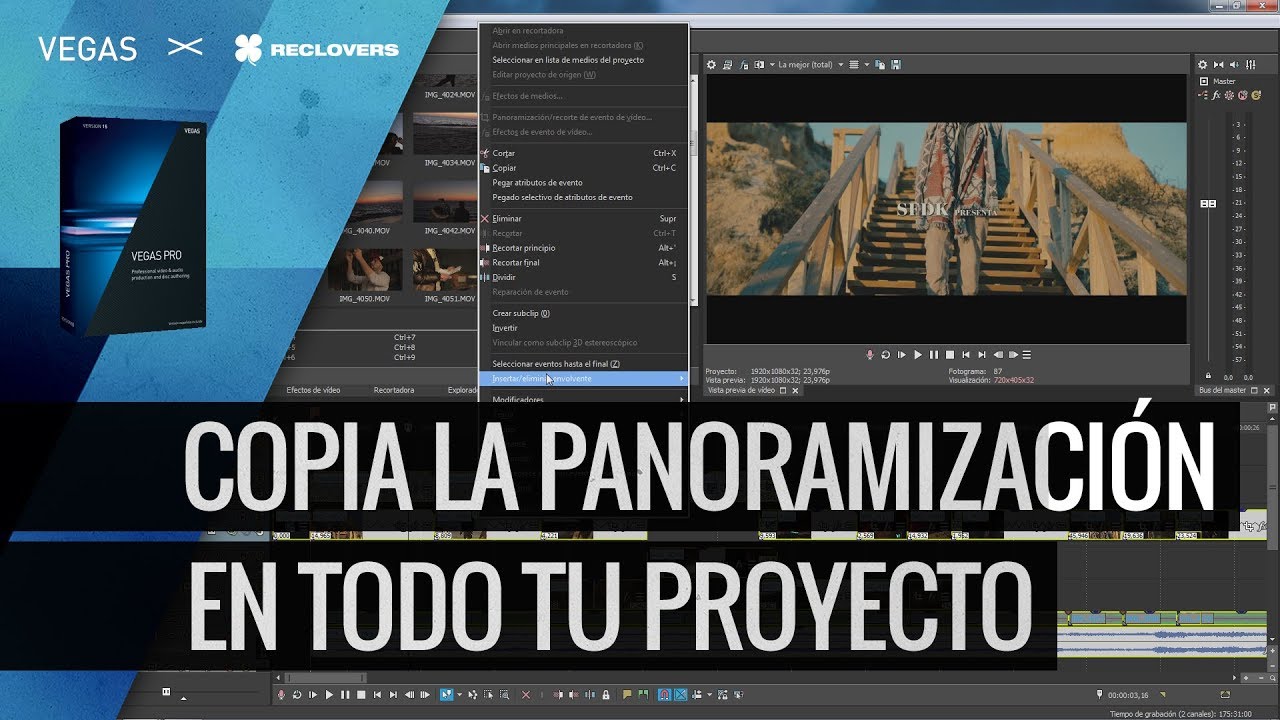 VEGAS PRO 15 - Copia la panoramizacion a todo el proyecto con un sólo click (Tutorial)