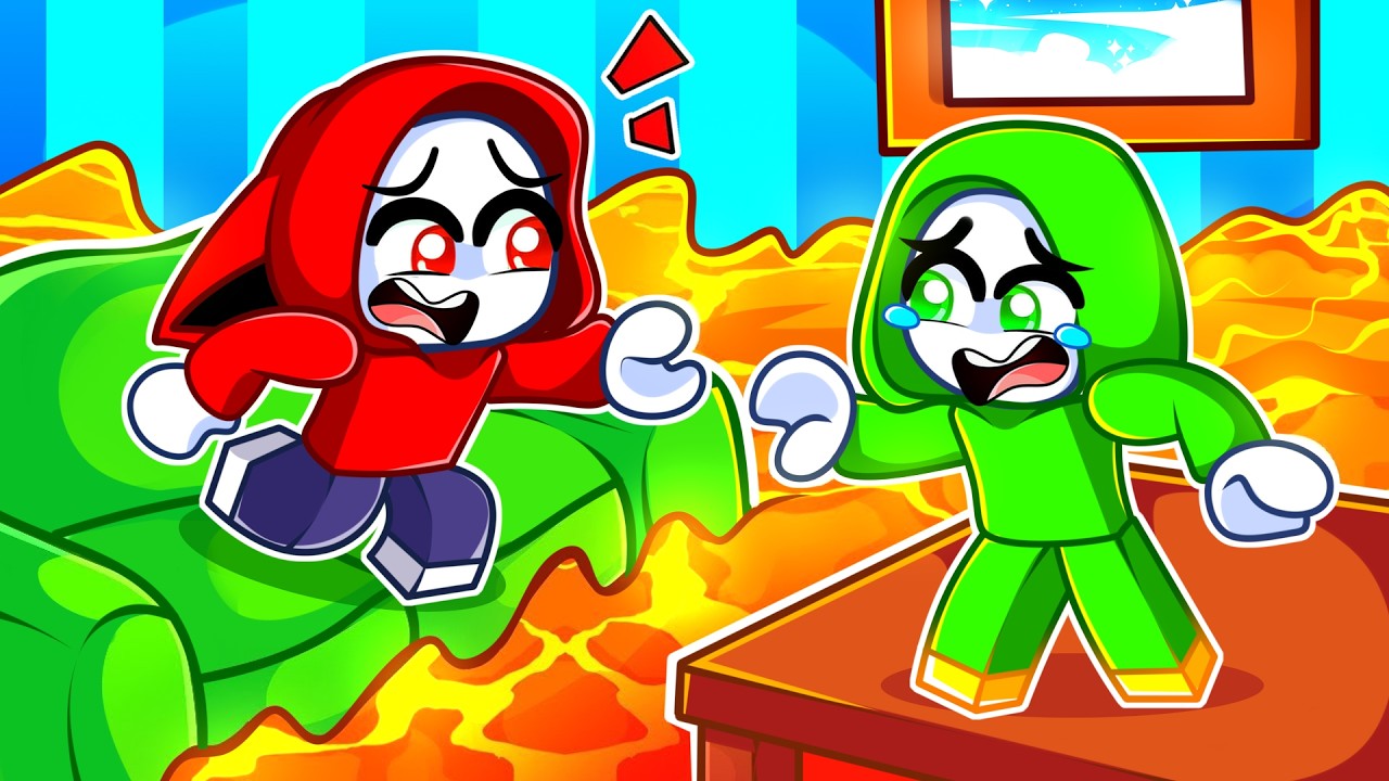 JJ and Mikey Survive, but FLOOR is LAVA in Roblox!