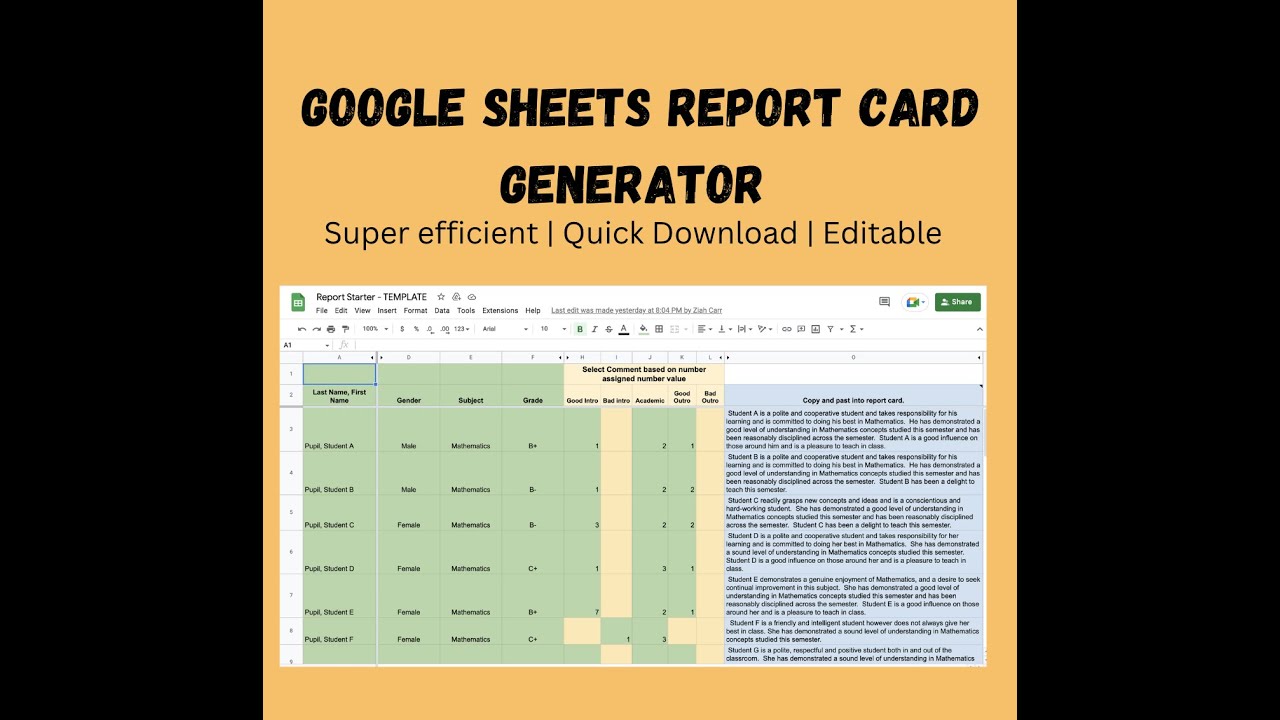Report Card Generator