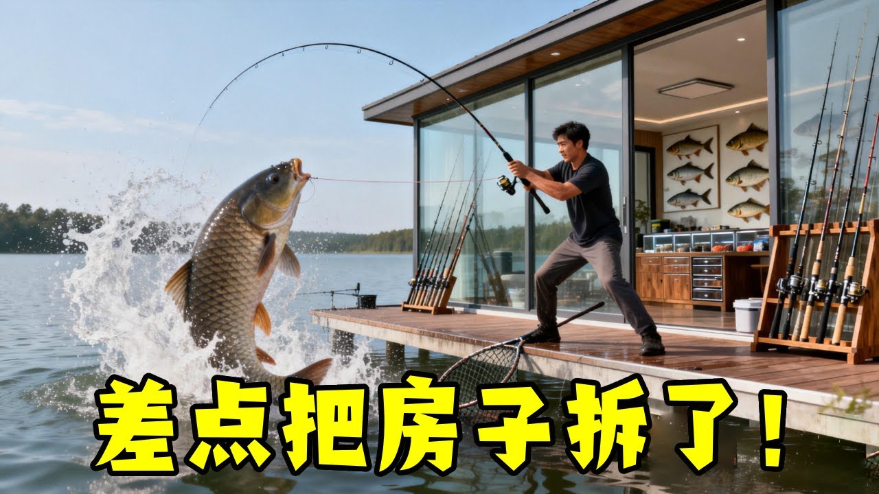花20万打造的梦想钓鱼房，首钓就遇上终极BOSS！这大家伙差点拆了帅哥家！