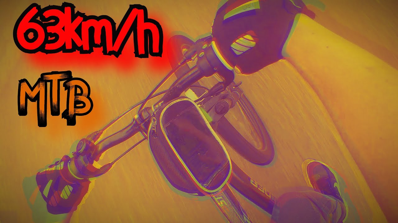 Mountainbike Personal Best Speed Record 62.65km/h = 63km/h on a massive downhill