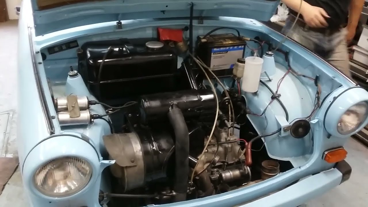Trabant 601 First Engine Start After the Restoration.