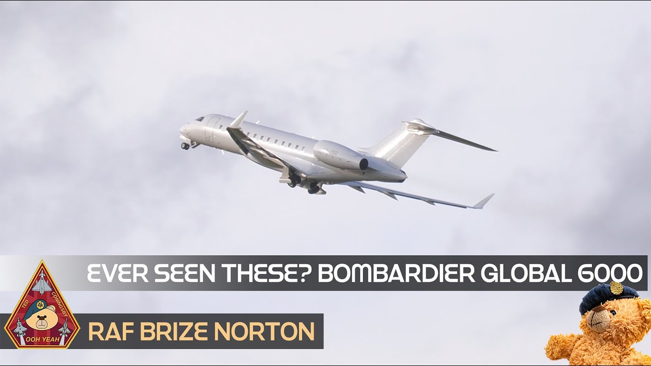 WHO'S SEEN ONE OF THESE BEOFRE? BOMBARDIER GLOBAL EXPRESS 6000 (CS-DSG) TAKEOFF • RAF BRIZE NORTON