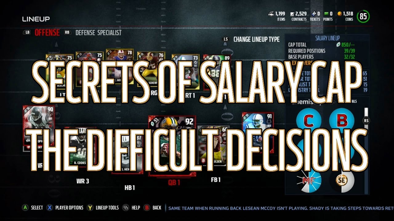 Madden 17 - Salary Cap Secrets | Roster Management PSA