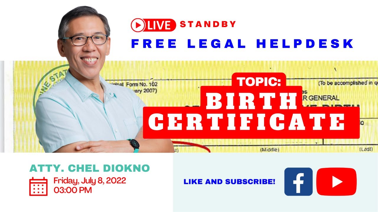 PROBLEMA SA BIRTH CERTIFICATE? | Free Legal Helpdesk 070822
