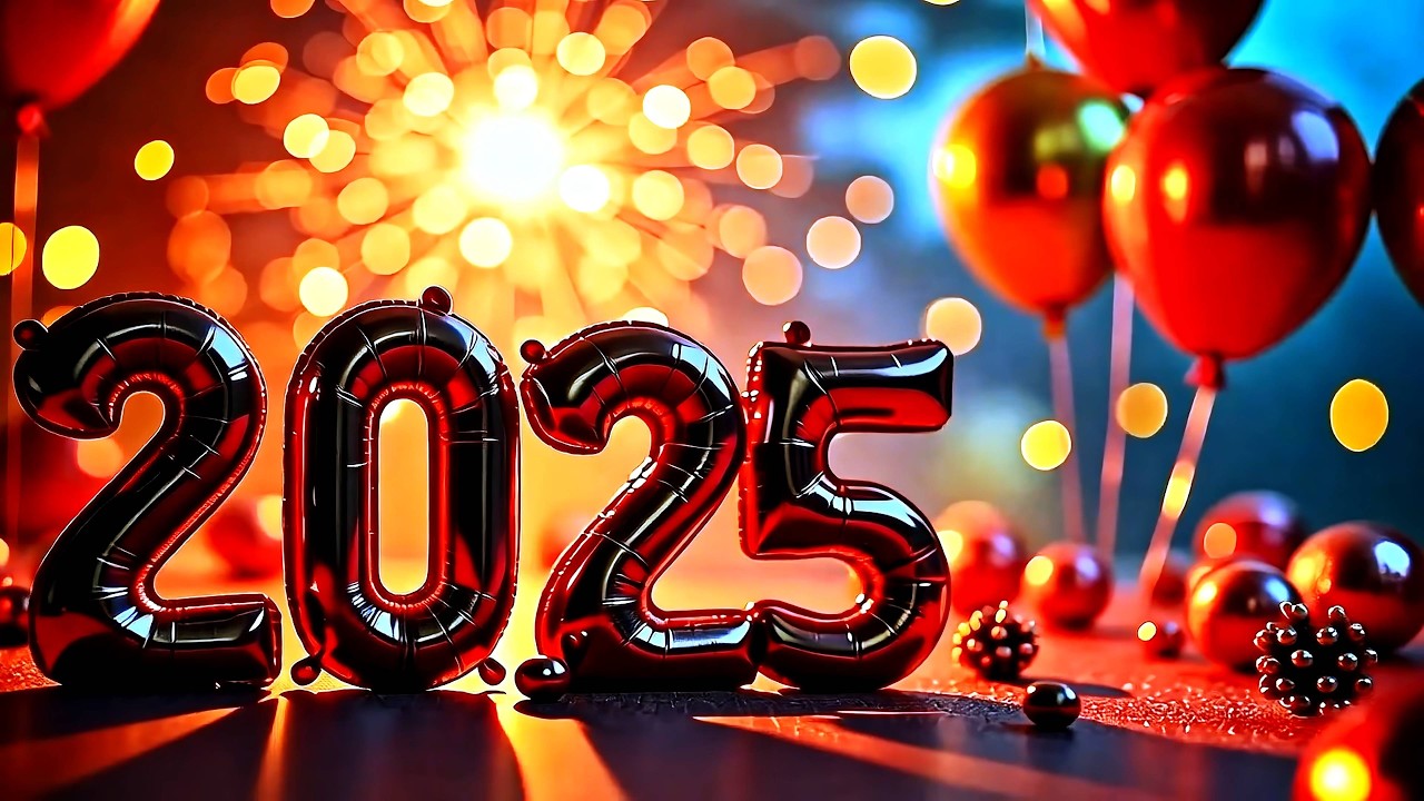 2025 New Year TV SCREENSAVER - Abstract Fireworks Background Video, 4K, No Sound, Copyright Free