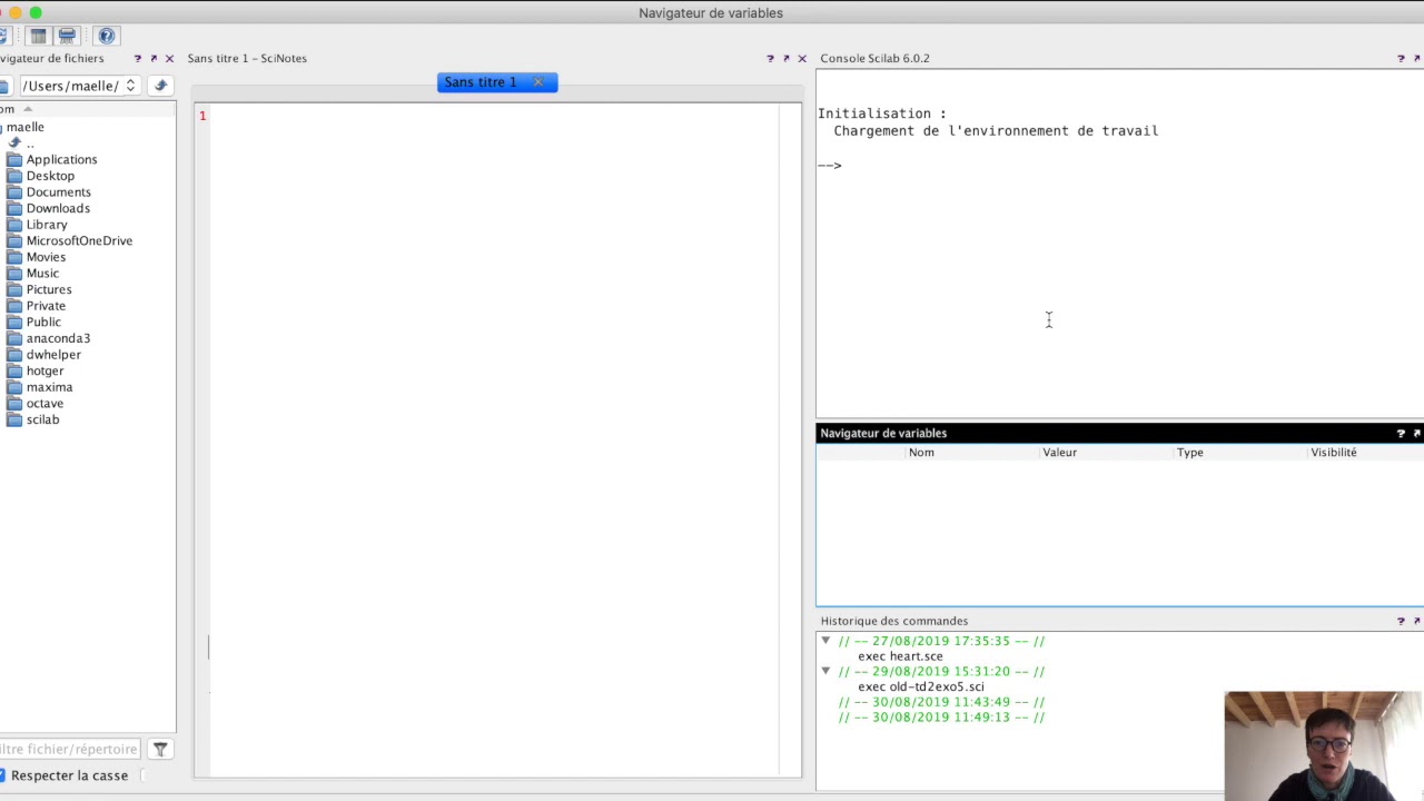 Scilab tuto : comment organiser les fenêtres dans l'appli