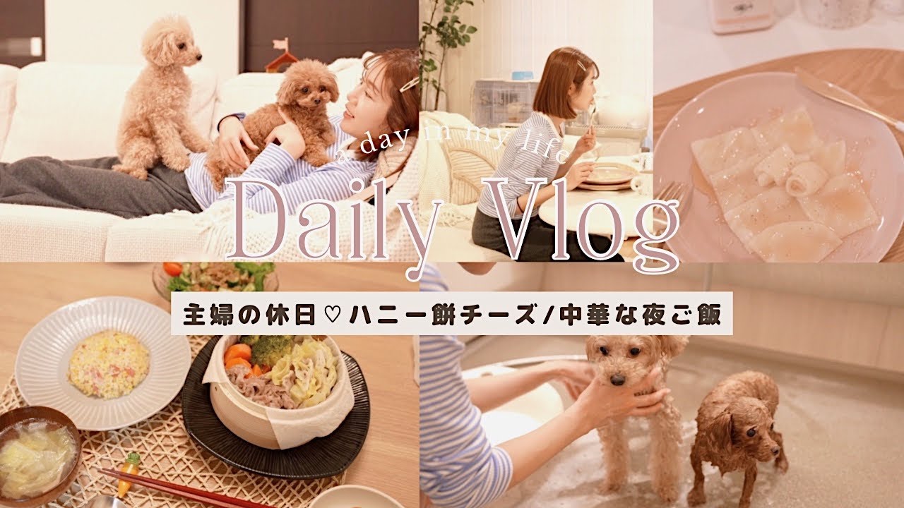 【主婦の休日】休日の1人時間に好きなものを食べる🥣ペットとの過ごし方｜夜のルーティン🌙