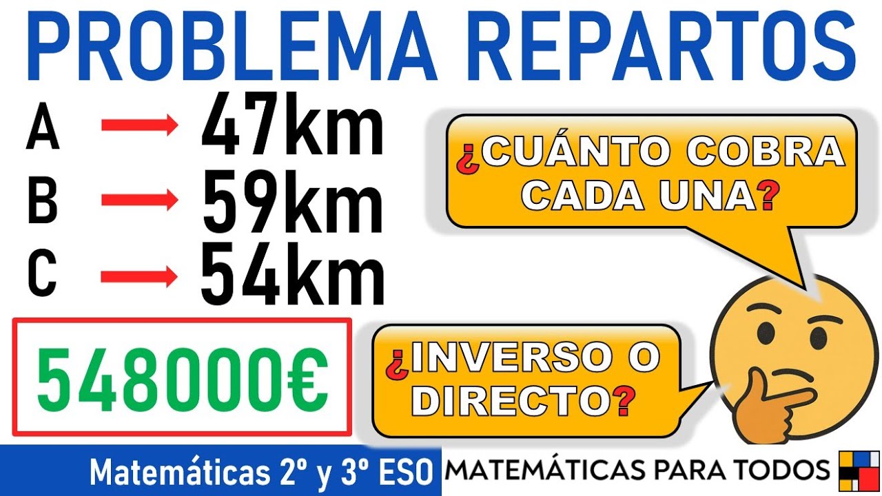CÓMO HACER UN REPARTO PROPORCIONAL DE DINERO | Problema Resuelto Paso a Paso | Problema 1