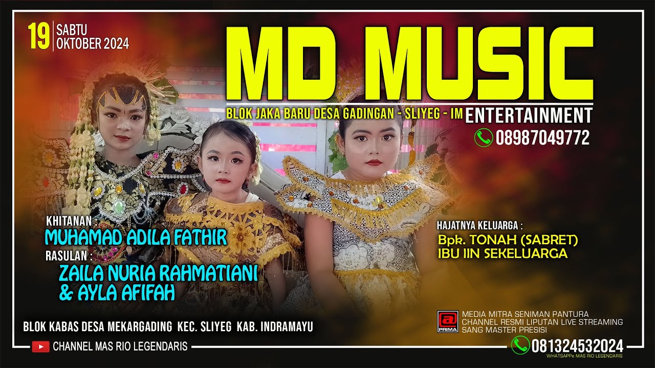 MD MUSIC HAJATNYA KEL. BESAR BAPAK TONAH (SABRET) / IBU IIN SEKELUARGA/ MEKARGADING - SLIYEG - IM