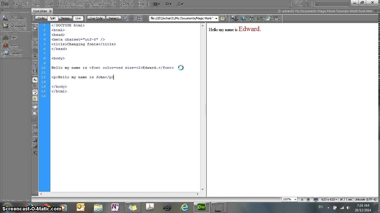 HTML5 tutorial - Don't use the font tag